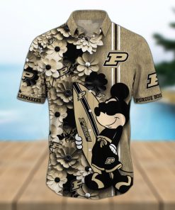 Purdue Boilermakers Surfboard Parttern Mickey Mouse Flower Hawaiian Shirt