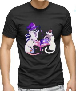 Raccoon Mouse Cat game night organic shirt