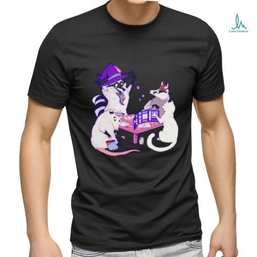 Raccoon Mouse Cat game night organic shirt