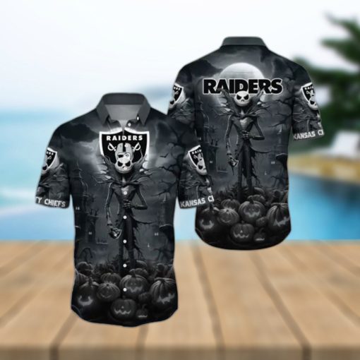 Raiders Hawaiian Shirt Printed Jack Skellington Gift For Football Fans