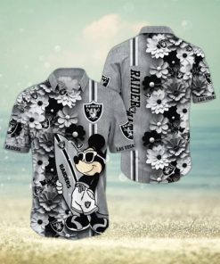 Raiders Hawaiian Shirt Skull And Mickey Surfing A Fashionable Statement For The Modern Beach Bum