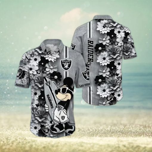 Raiders Hawaiian Shirt Skull And Mickey Surfing A Fashionable Statement For The Modern Beach Bum