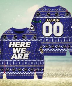 Ravens Football Here We Are Ugly Sweater For Woman