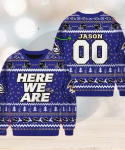 Ravens Football Here We Are Ugly Sweater For Woman