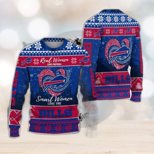 Real Women Love Football Smart Women Love The Buffalo Bills Ugly Christmas Sweater Christmas Gift For Fans