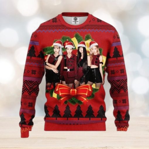 Red Black Pink Music Band Merry Xmas Ugly Christmas Sweater