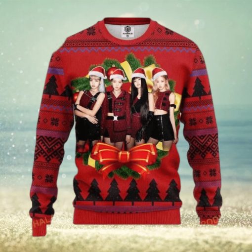 Red Black Pink Music Band Merry Xmas Ugly Christmas Sweater