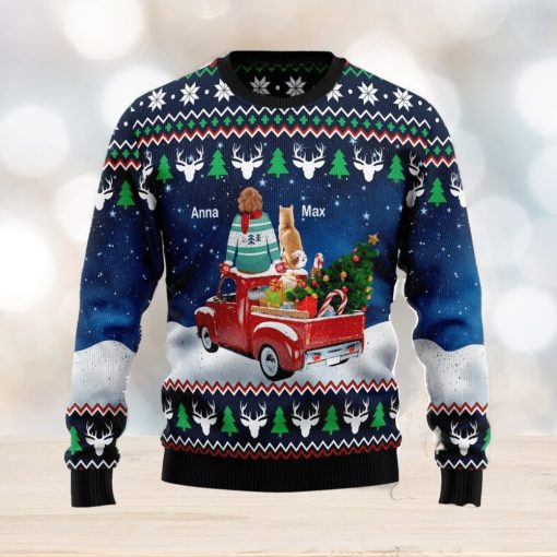 Red Car Dog Owner Merry Xmas Ugly Christmas Sweater Men And Women Christmas Gift