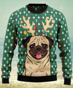 Reindeer Pug Ugly Christmas Sweater Thankgiving Gift Men Women