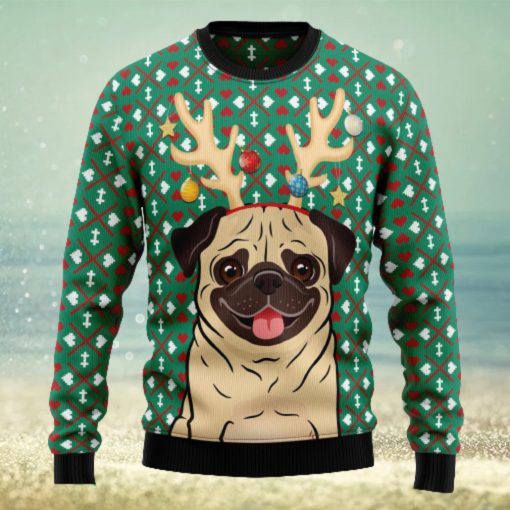 Reindeer Pug Ugly Christmas Sweater Thankgiving Gift Men Women