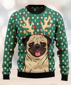 Reindeer Pug Ugly Christmas Sweater Thankgiving Gift Men Women