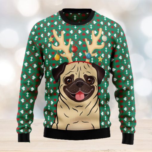 Reindeer Pug Ugly Christmas Sweater Thankgiving Gift Men Women