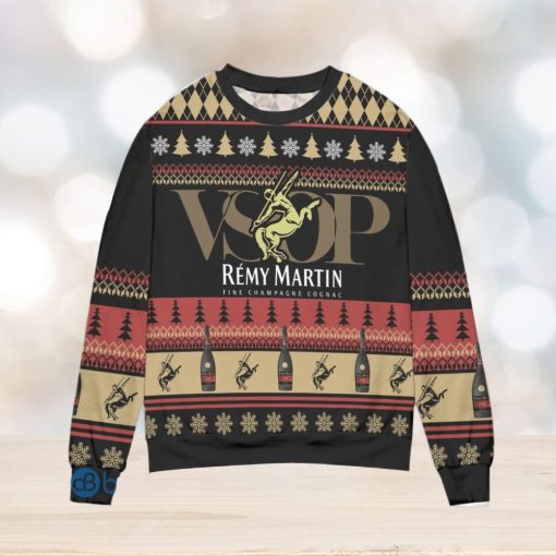 Remy Martin Cognac Snowflake & Pine Tree Pattern Ugly Christmas Sweater Christmas Gift For Men And Women