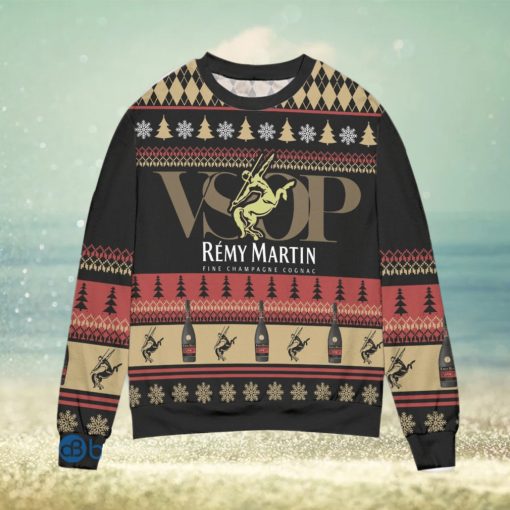 Remy Martin Cognac Snowflake & Pine Tree Pattern Ugly Christmas Sweater Christmas Gift For Men And Women