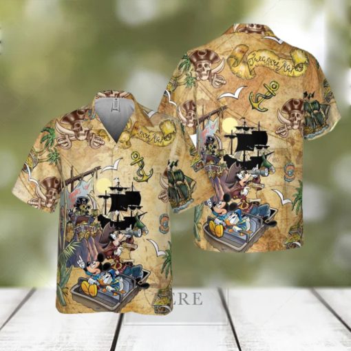 Retro Pirated Of The Caribbean Mickey And Friends Funny Hawaiian Shirt   Thoughtful Personalized Gift For The Whole Family