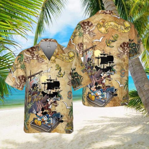 Retro Pirated Of The Caribbean Mickey And Friends Funny Hawaiian Shirt   Thoughtful Personalized Gift For The Whole Family