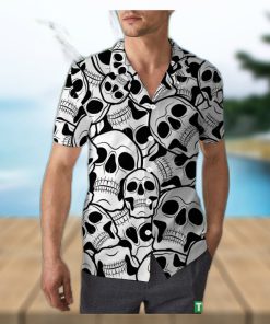 Retro Sugar Skull Halloween Unisex 3D Hawaiian Shirt Hula Gift For Men And Women Holiday