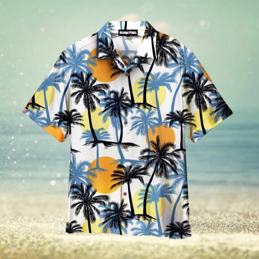 Retro Sunset Palm Trees Tropical Hawaiian Shirt