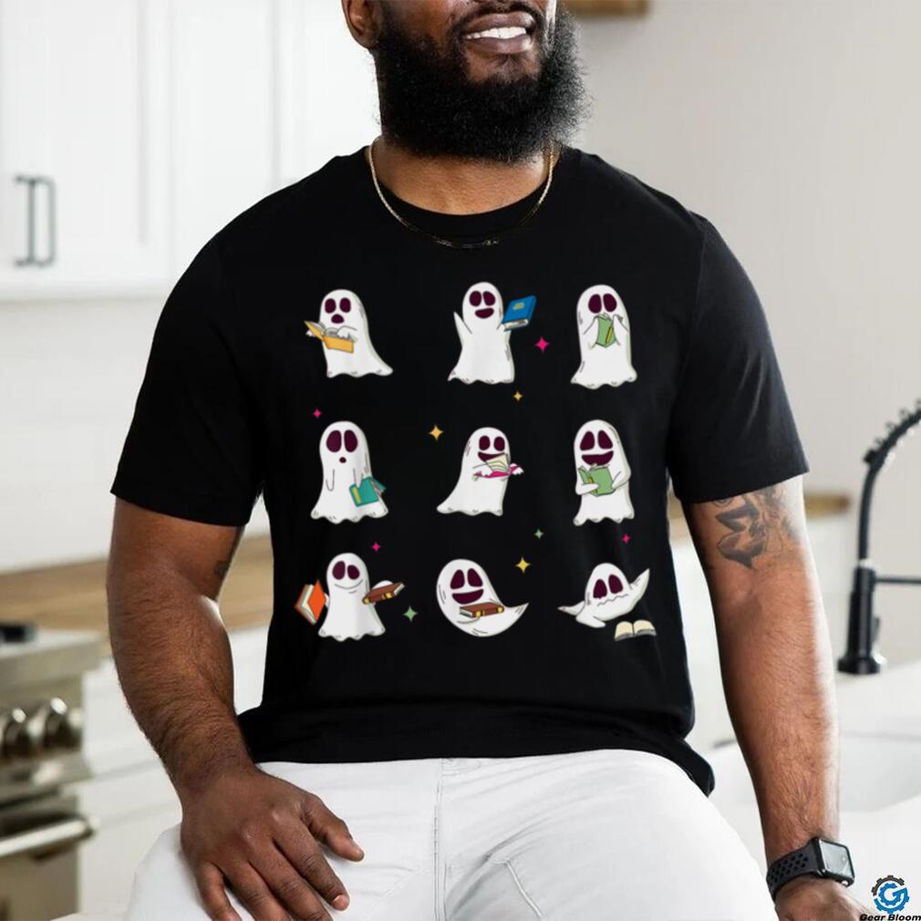 Retro Teacher Halloween Ghost Read More Books Teacher T Shirt Retro Teacher Halloween Ghost Read More Books Teacher T Shirt