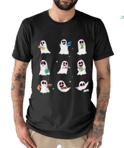 Retro Teacher Halloween Ghost Read More Books Teacher T Shirt