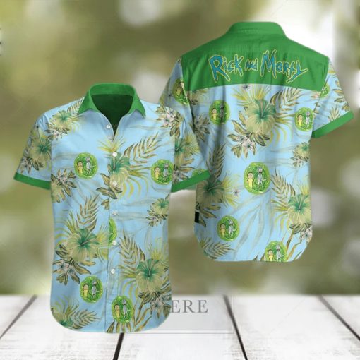 Rick And Morty Hawaiian Shirt Hibiscus Flowers Pattern Gift For Beach Trip