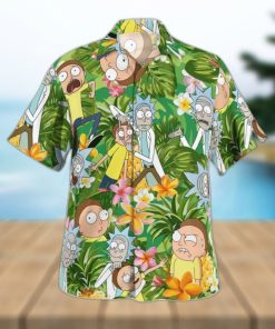 Rick And Morty Hawaiian Shirt Palm Leaves Pattern Beach Lovers Gift