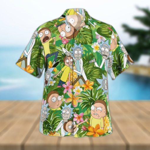 Rick And Morty Hawaiian Shirt Palm Leaves Pattern Beach Lovers Gift