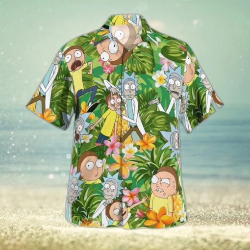 Rick And Morty Hawaiian Shirt Palm Leaves Pattern Beach Lovers Gift