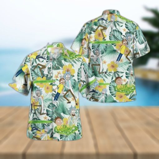 Rick And Morty Hawaiian Shirt Palm Leaves Pattern Best Beach Gift