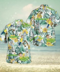 Rick And Morty Hawaiian Shirt Palm Leaves Pattern Best Beach Gift