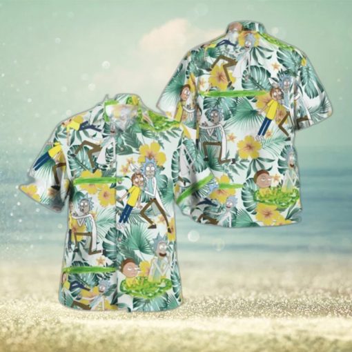 Rick And Morty Hawaiian Shirt Palm Leaves Pattern Best Beach Gift