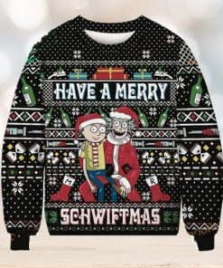 Rick And Morty Merry Schwiftmas All Over Printed Funny Ugly Christmas Sweater