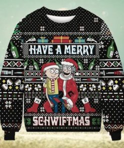 Rick And Morty Merry Schwiftmas All Over Printed Funny Ugly Christmas Sweater