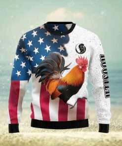 Rooster USA Ugly Christmas Sweater Gift Men Women