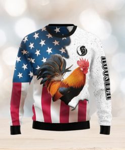 Rooster USA Ugly Christmas Sweater Gift Men Women