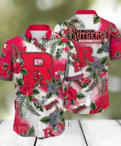 Rutgers Scarlet Knights NCAA Floral All Over Print Classic Hawaiian Shirt