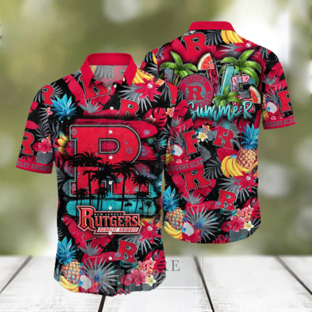 NCAA Rutgers Scarlet Knights Flower Cheap Hawaiian Shirt 3D Shirt, Rutgers  Scarlet Knights Gift - T-shirts Low Price