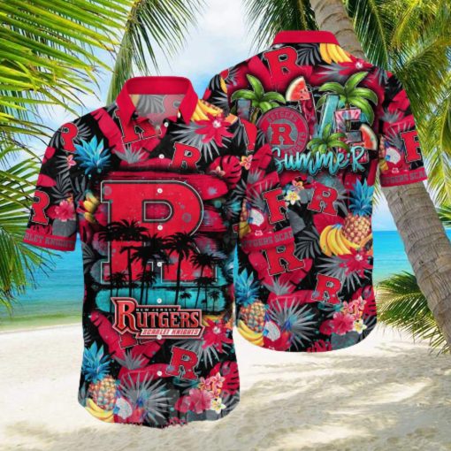 Rutgers Scarlet Knights NCAA Floral All Over Printed Classic Hawaiian Shirt