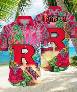 Rutgers Scarlet Knights NCAA Floral All Over Printed Unisex Hawaiian Shirt