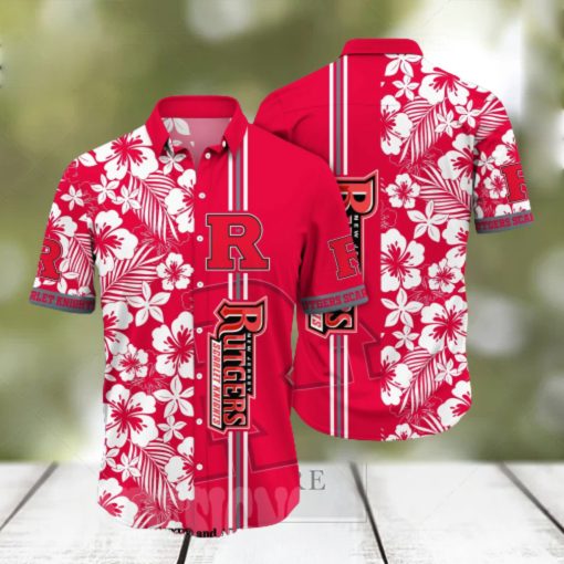 Rutgers Scarlet Knights NCAA Flower Full Print Classic Hawaiian Shirt