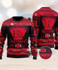 Rutgers Scarlet Knights Team Custom Name Ugly Christmas Sweater For Men And Women Sport Gift