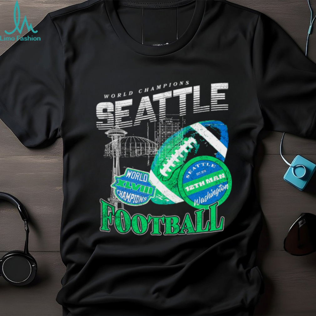 SEATTLE SEAHAWKS WORLD CHAMPIONS FOOTBALL RETRO SHIRT - Limotees