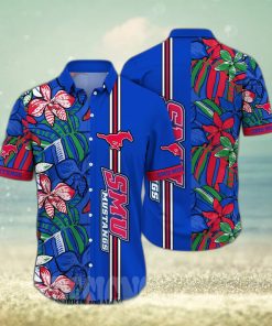 SMU Mustangs NCAA Flower 3D Full Print Hawaiian Shirt