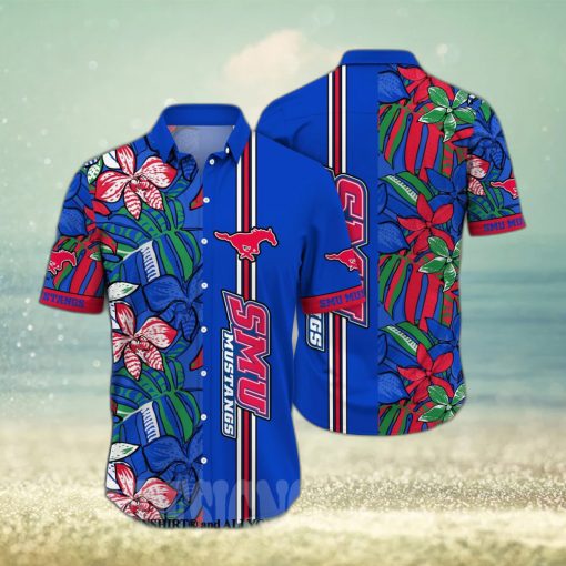 SMU Mustangs NCAA Flower 3D Full Print Hawaiian Shirt