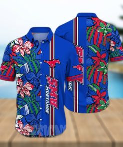 SMU Mustangs NCAA Flower 3D Full Print Hawaiian Shirt