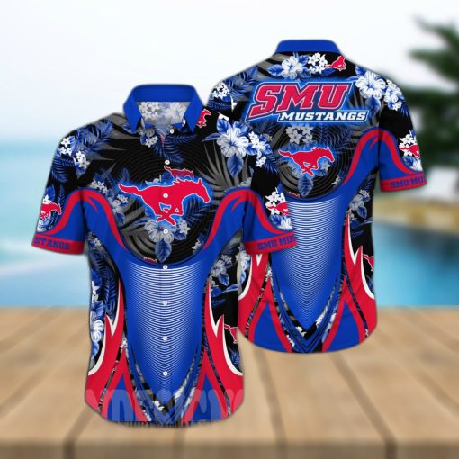 SMU Mustangs NCAA Flower 3D Full Printed Hawaiian Shirt