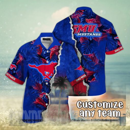 SMU Mustangs NCAA Flower All Over Printed Hawaiian Shirt