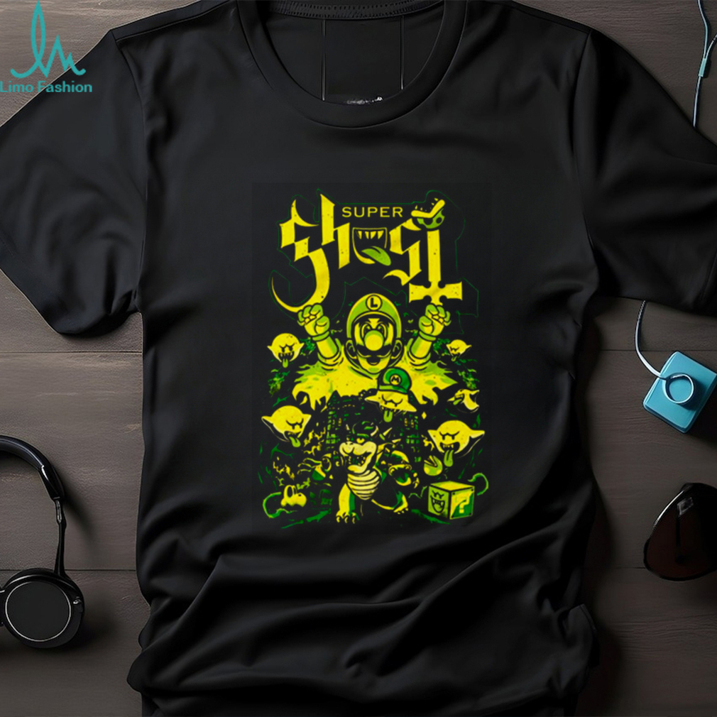 SUPER GHOST SCREAM GREEN HEAVY METAL VIDEO GAME T SHIRT - Limotees