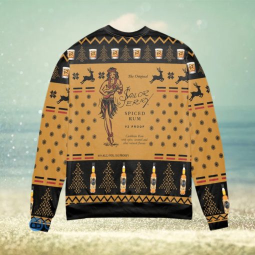 Sailor Jerry Spiced Rum Snowflake and Reindeer Ugly Christmas Sweater Christmas Gift For Men And Women