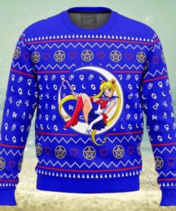 Sailor Moon Sitting On Moon – Sailor Moon Ugly Christmas Sweater